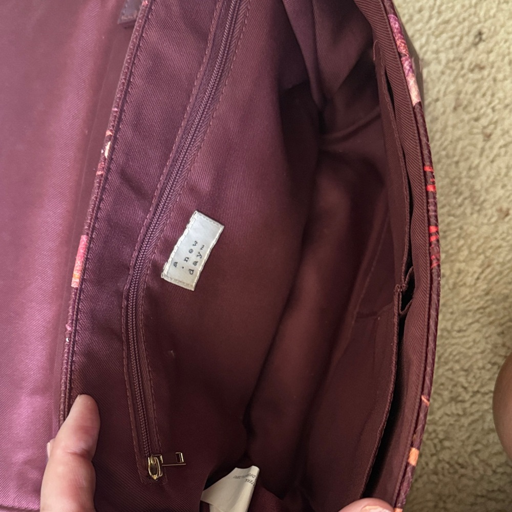 A New Day Burgundy Floral Crossbody Bag - Picture 2 of 3